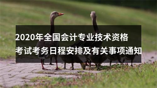 2020年全国会计专业技术资格考试考务日程安排及有关事项通知 图片