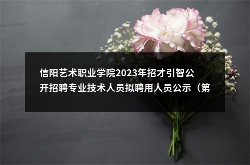 信阳艺术职业学院2023年招才引智公开招聘专业技术人员拟聘用人员公示（第四批） 图片
